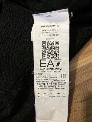 Jersey Emporio Armani EA7 Negro Verde Oliva