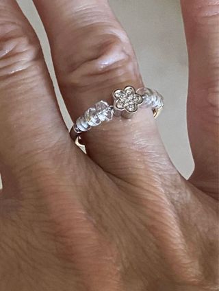 Anillo Tous Oro Blanco Flor Diamantes