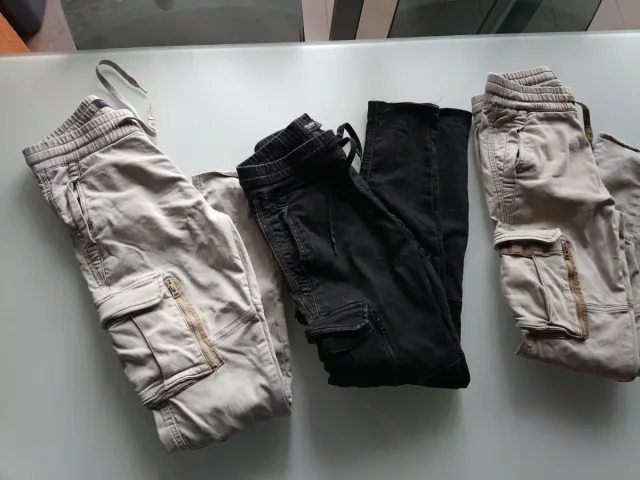 Pack 3 Pantalones Cargo Pull&Bear Ajustados