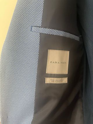 Chaqueta Traje Zara Man Azul Talla 52