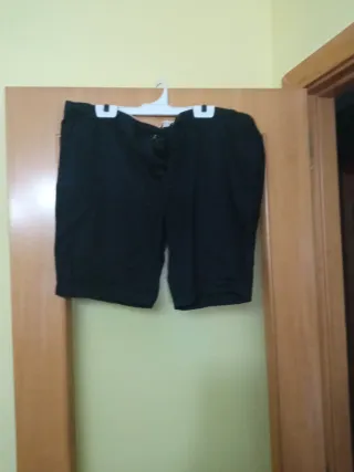 Pantalón corto vestir hombre negro