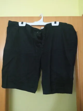 Pantalón corto vestir hombre negro