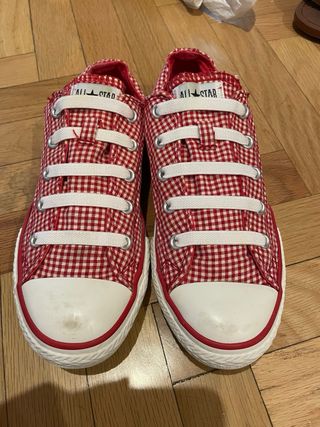 Zapatillas Converse Mujer Cuadros Rojo