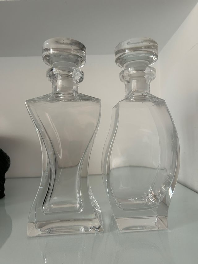 Juego 2 licoreras de cristal