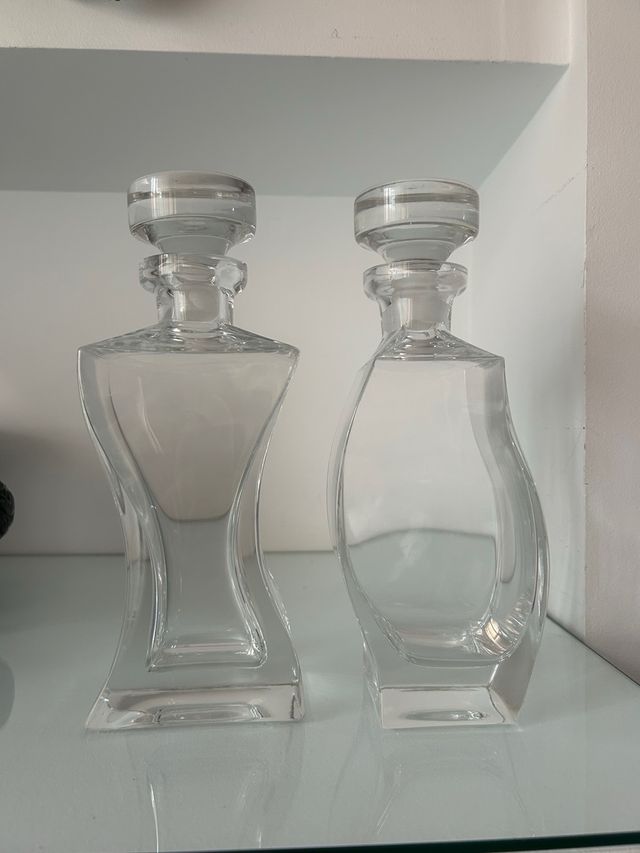 Juego 2 licoreras de cristal