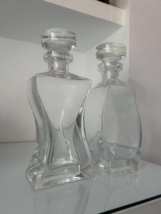 Juego 2 licoreras de cristal