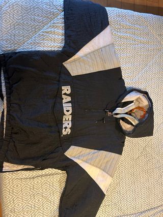 Chaqueta Raiders Negra y Gris