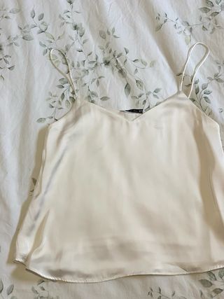 Blusa fluida de tiras blanca