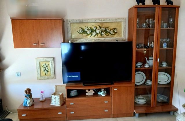 Mueble comedor madera y cristal