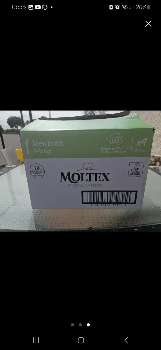 Pañales Moltex Premium T 1 ,2-5 kg, caja de 4 paq