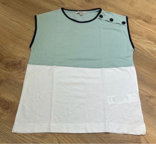 Camiseta sin mangas Dandara verde y blanca