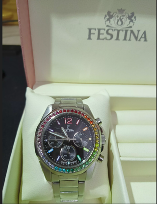 Reloj Festina Cronógrafo con Bisel Multicolor