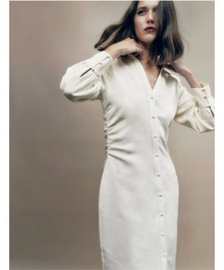 Vestido Kaftan Zara Beige Talla XS