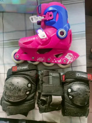 Patines Oxelo niña Talla 28-30 + Protecciones