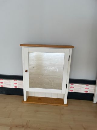 Mueble vertical blanco madera/mueble espejo baldas