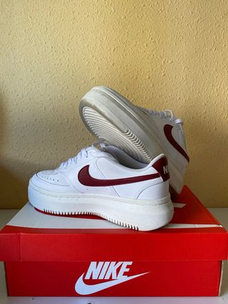 Zapatillas Nike Court Vision Alta Blancas Rojas