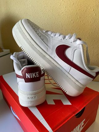 Zapatillas Nike Court Vision Alta Blancas Rojas