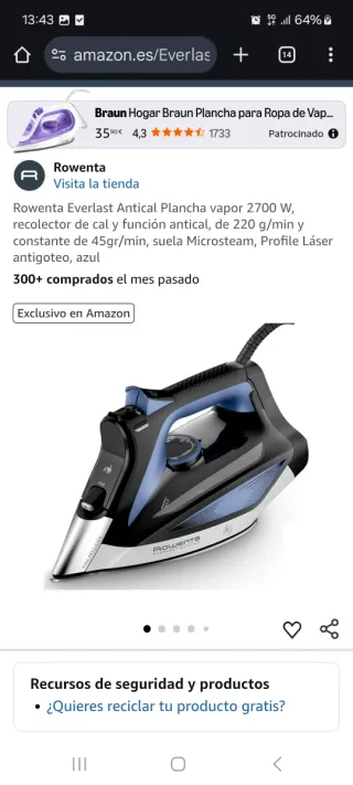 Rowenta Everlast Plancha Vapor 2700W