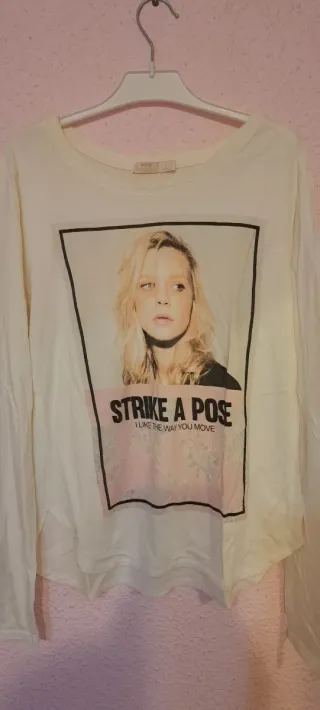 Camiseta Bershka Estampada Mujer