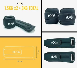 Tobilleras 1,5kg cada una, 3kg Total