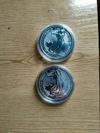 2 Monedas Britannia 2020 1oz Plata
