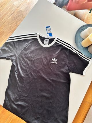 Camiseta Adidas 3 Rayas Negra Talla M