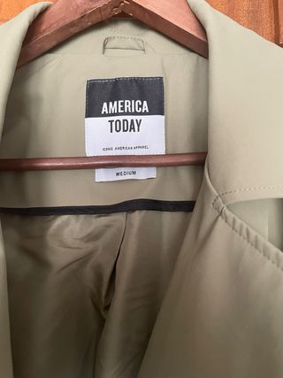 Gabardina America Today Verde Oliva/Beige Talla M