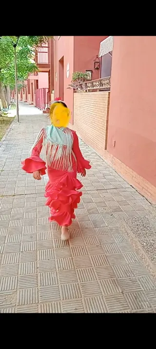 Traje Flamenca Rojo Talla Única