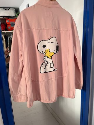 Cazadora vaquera Snoopy rosa, 1,64cm talla 13/14