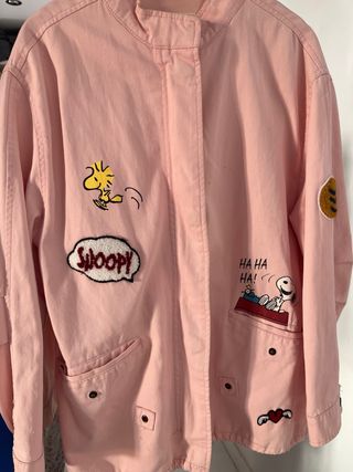 Cazadora vaquera Snoopy rosa, 1,64cm talla 13/14