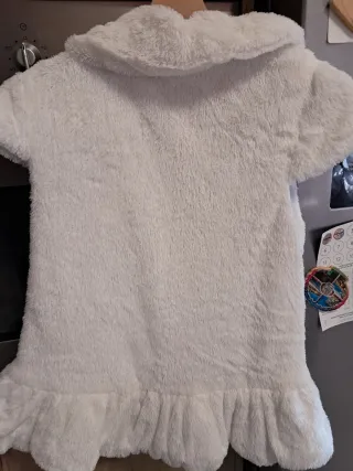 Eco pelliccia bambina bianca con paillettes