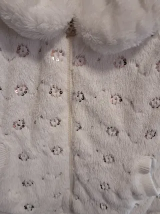 Eco pelliccia bambina bianca con paillettes