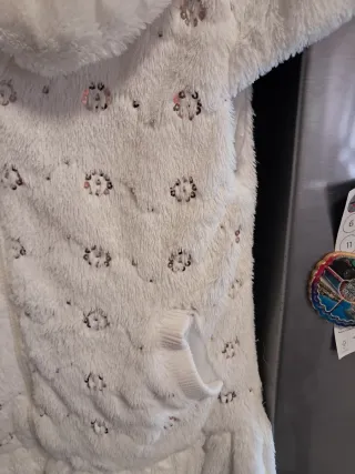 Eco pelliccia bambina bianca con paillettes