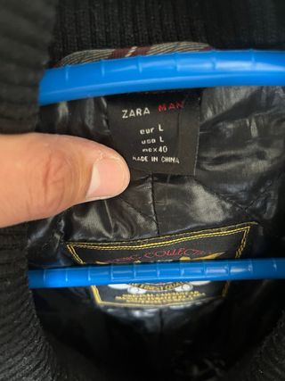 Abrigo Zara Man Negro Talla L