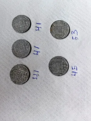 Monedas España 10 Céntimos 1941-1953-1945. Franco.