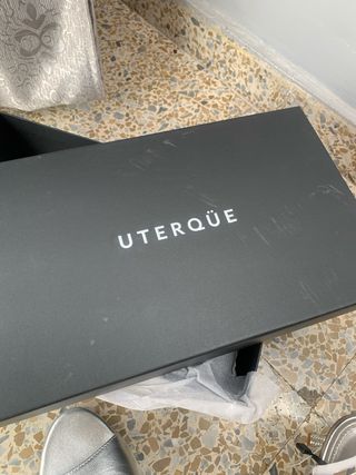 Sandalias tacón Uterqüe plateadas