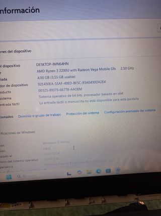 Portátil Lenovo 15,6" Ryzen 3 2200U 500GB