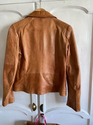 Cazadora Piel Stradivarius Kamel 