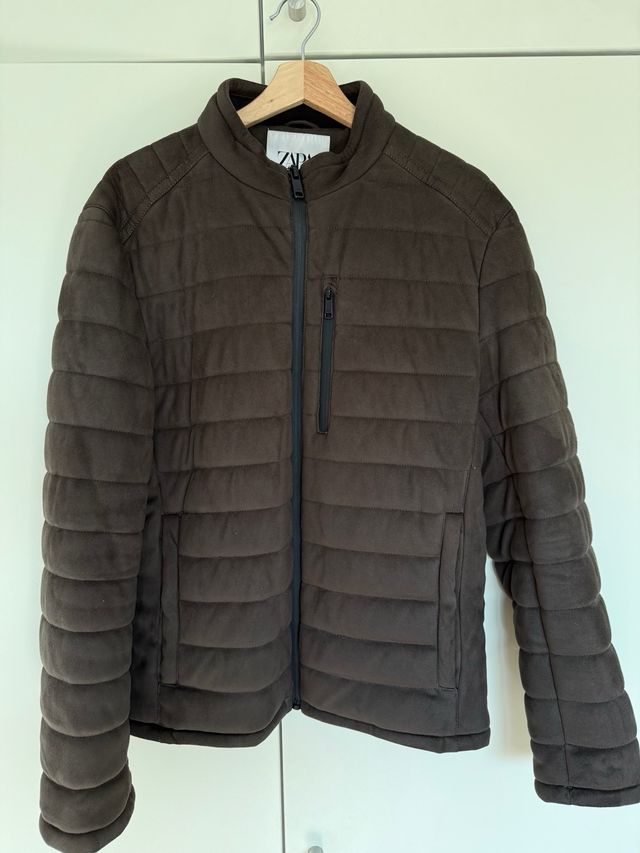 Cazadora acolchada Zara Marrón Talla M