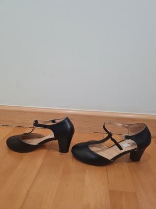 Zapatos Azul Marino de tacón con tira