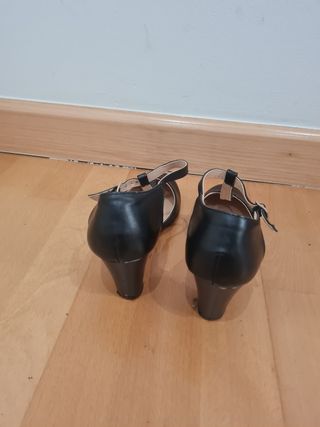 Zapatos Azul Marino de tacón con tira