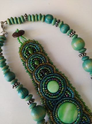 Pulsera y Collar en tonos Verde