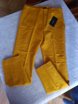 Pantalones Zara ocre/mostaza T.36 NUEVOS ETIQUETA