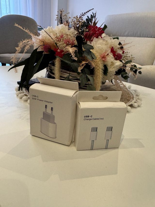 Cargador USB-C 20W y Cable USB-C Apple