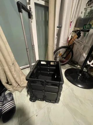 Caja Carretilla Plegable Negra