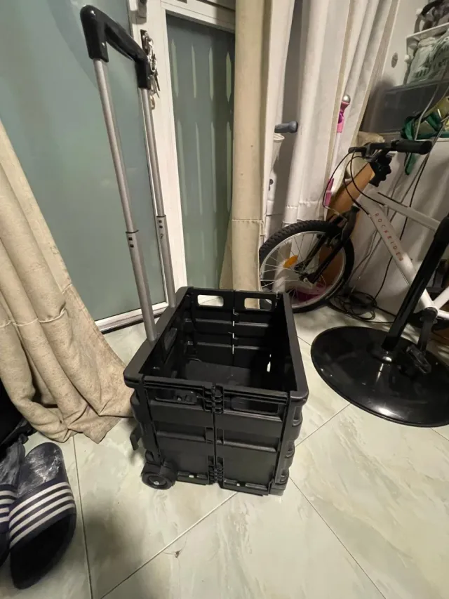 Caja Carretilla Plegable Negra