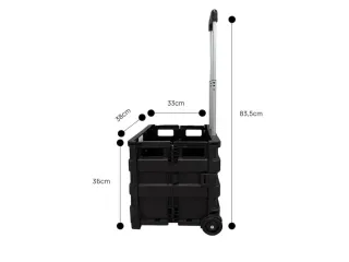 Caja Carretilla Plegable Negra