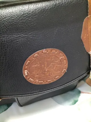 Bolso vintage años 80 negro y marrón