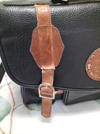 Bolso vintage años 80 negro y marrón