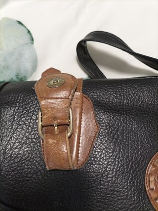 Bolso vintage años 80 negro y marrón